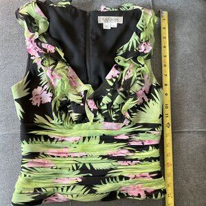 Kay Unger Women's Sleeveless Top Flowered/Luau - Size 4 - Lightly Worn